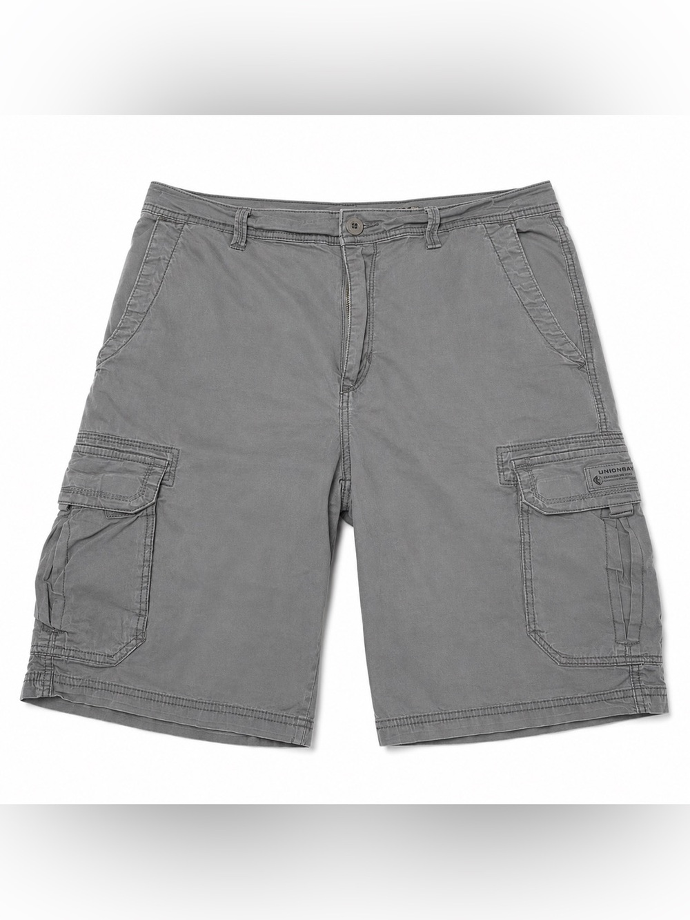 Y2K UNIONBAY Menโs Size 36 Gray Cargo Shorts Baggy Skater Utility Streetwear
